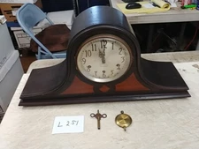 VINTAGE SETH THOMAS TAMBOUR WESTMINSTER CHIME CLOCK & KEY NO. 93 CHIME
