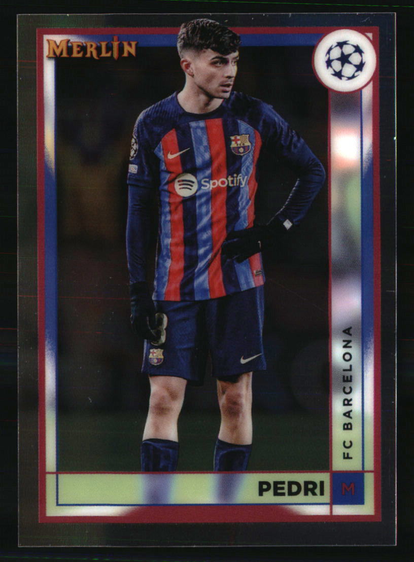 Pedri 2022-23 Merlin Chrome UEFA Club Competitions #47 SOCCER Card