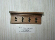 MINIATURE DOLLHOUSE 1:12 SCALE 4-HOOK COAT RACK BY SIR THOMAS THUMB - 697