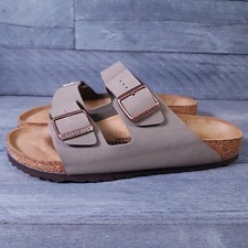Birkenstock Arizona Sandal Stone Nubuck Mens 8 Womens 10 Narrow Slides Buckle