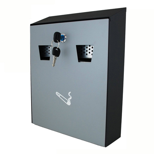 30CM Wall Mounted Outdoor Pub Ashtray Ash Tray Cigarette Steel Bin METAL LOCKABL eBay