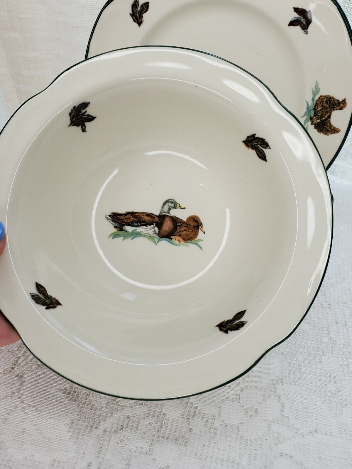 Johnson brothers 6" Bowl And Plate Set England, ducks Motif
