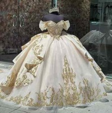 Luxury Wedding Dress Beaded Appliques Lace Sweetheart Princess Bridal Ball Gowns