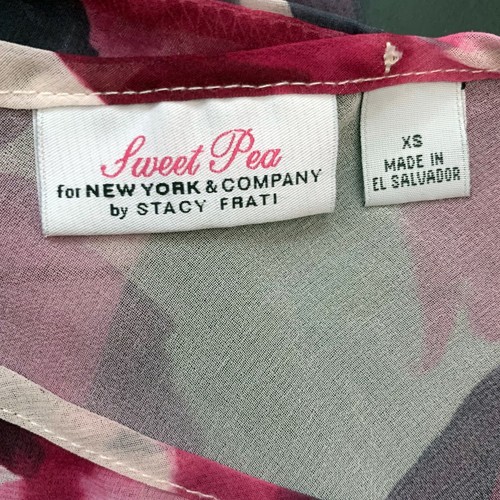 Sweet Pea by Stacy Frati Floral Sheer Shirt Women's Size XS, 3/4 Sleeves - Picture 5 of 5