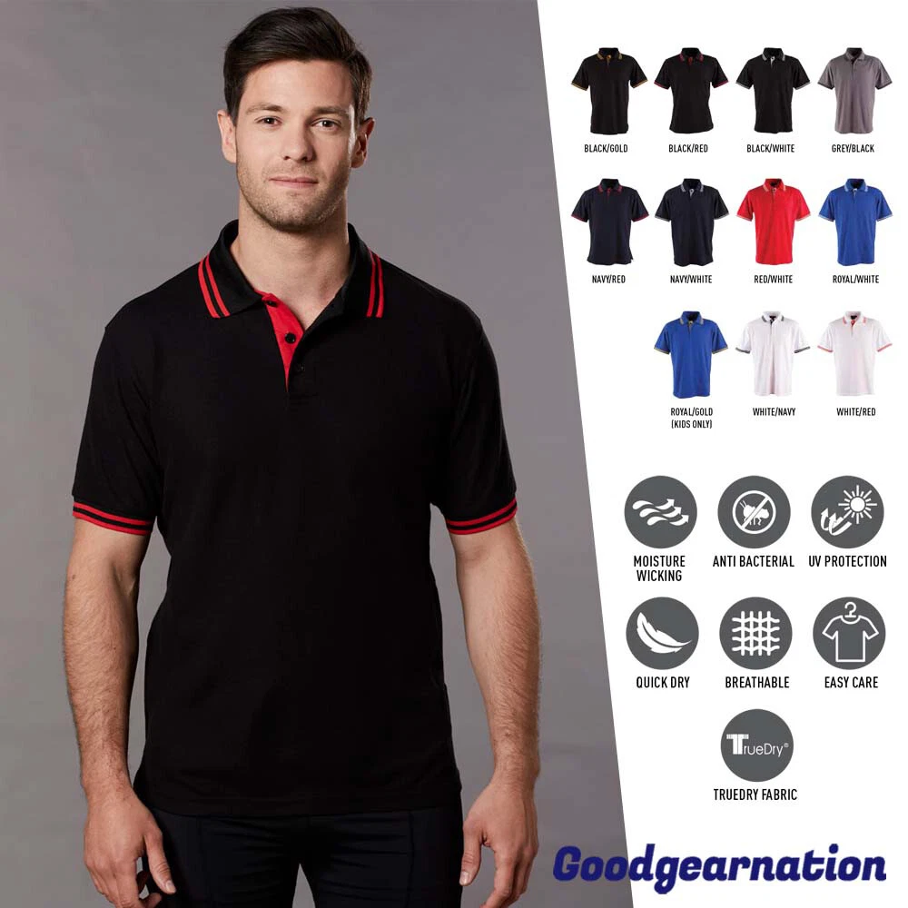 Polo Shirts Mens Top Contrast Short Sleeve Cotton Blend Sports Team Breathable