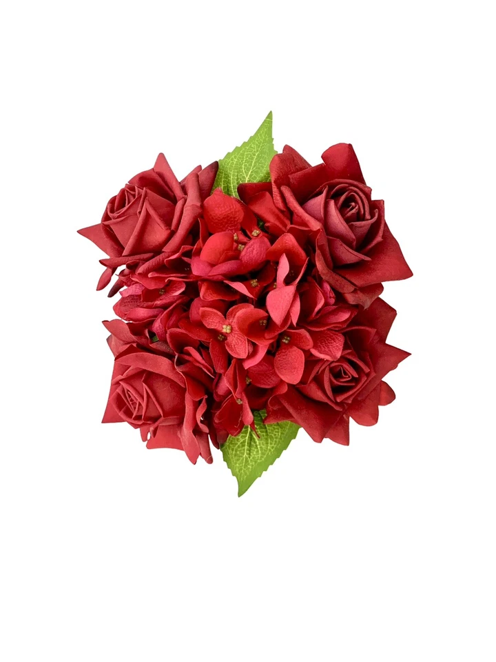 Flower Arrangment Faux Mixed Roses Real Touch Home Decor Gift - Image 3 of 4