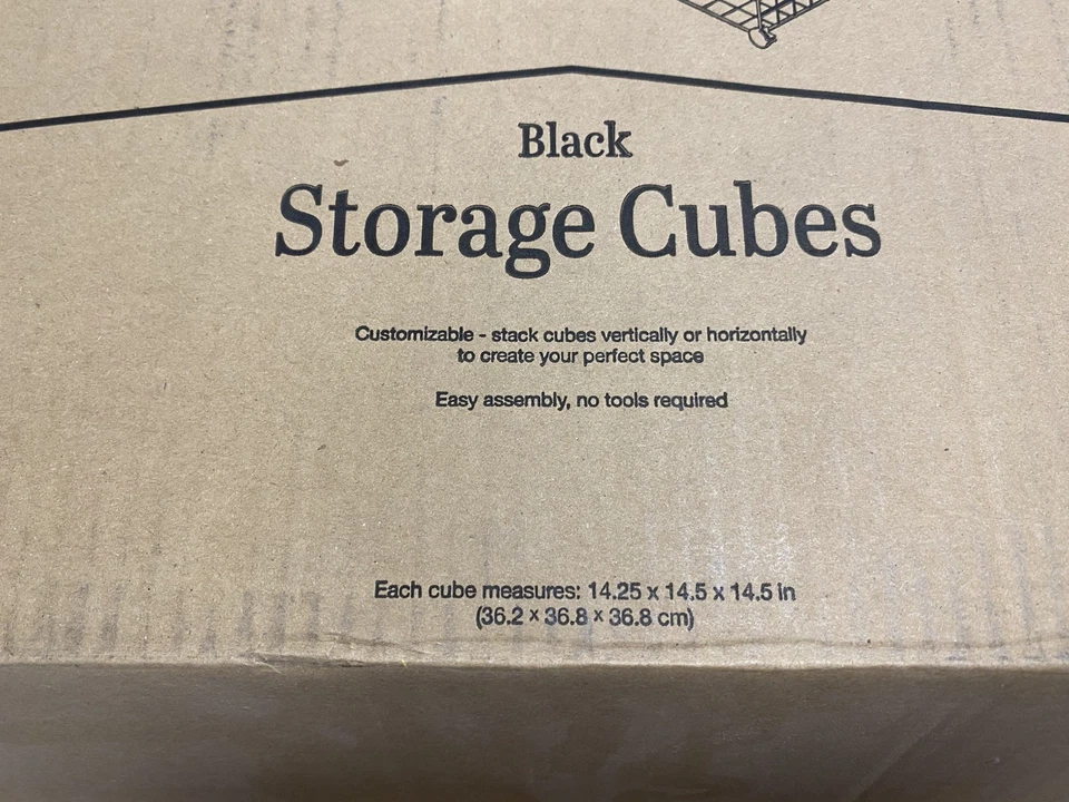 Cubos de almacenamiento Whitmor - Estantes de alambre apilables entrelazados - negro/blanco - 7 juegos Foto 2 de 4