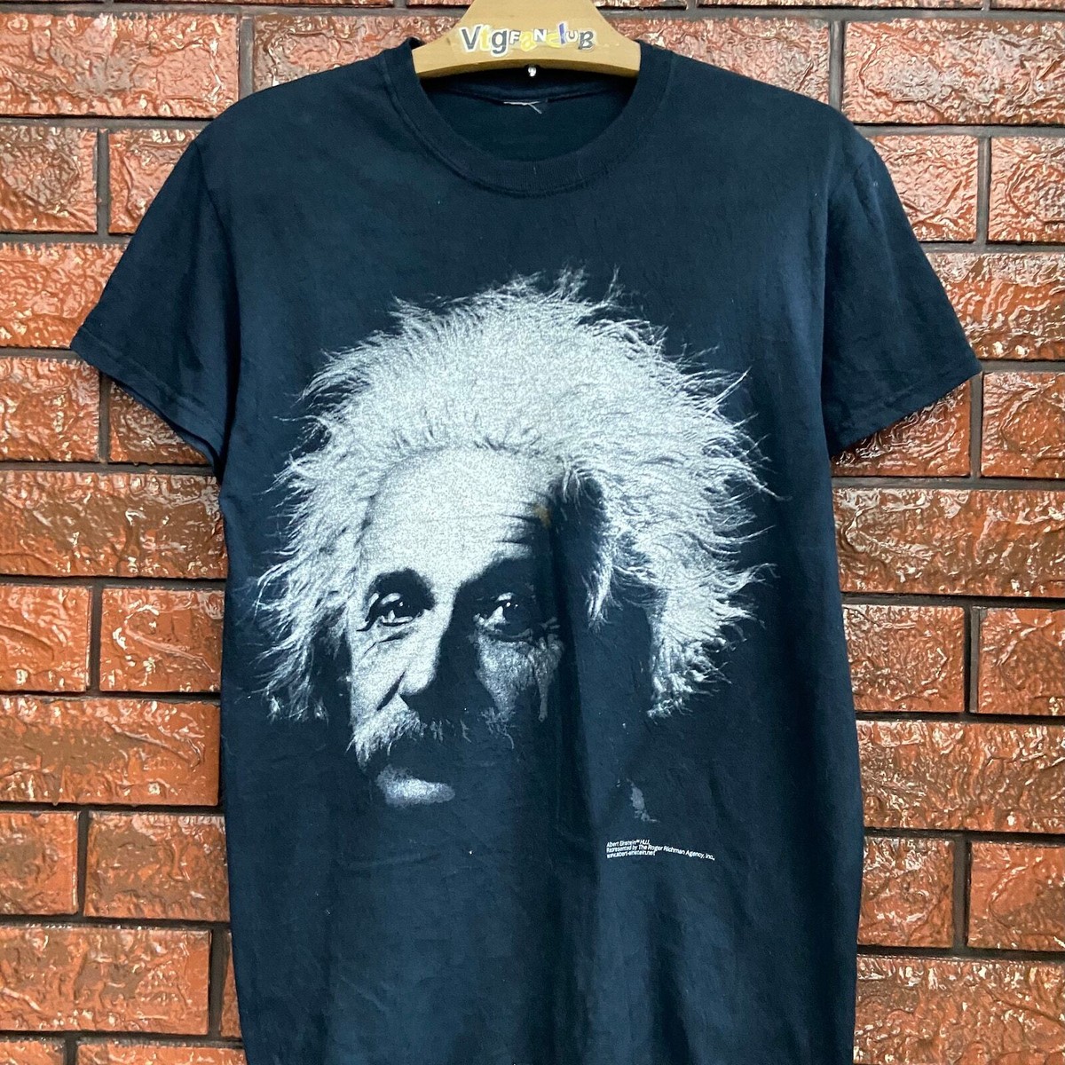 Vintage 00s Albert Einstein Legendary Scientist Photoprint Graphic