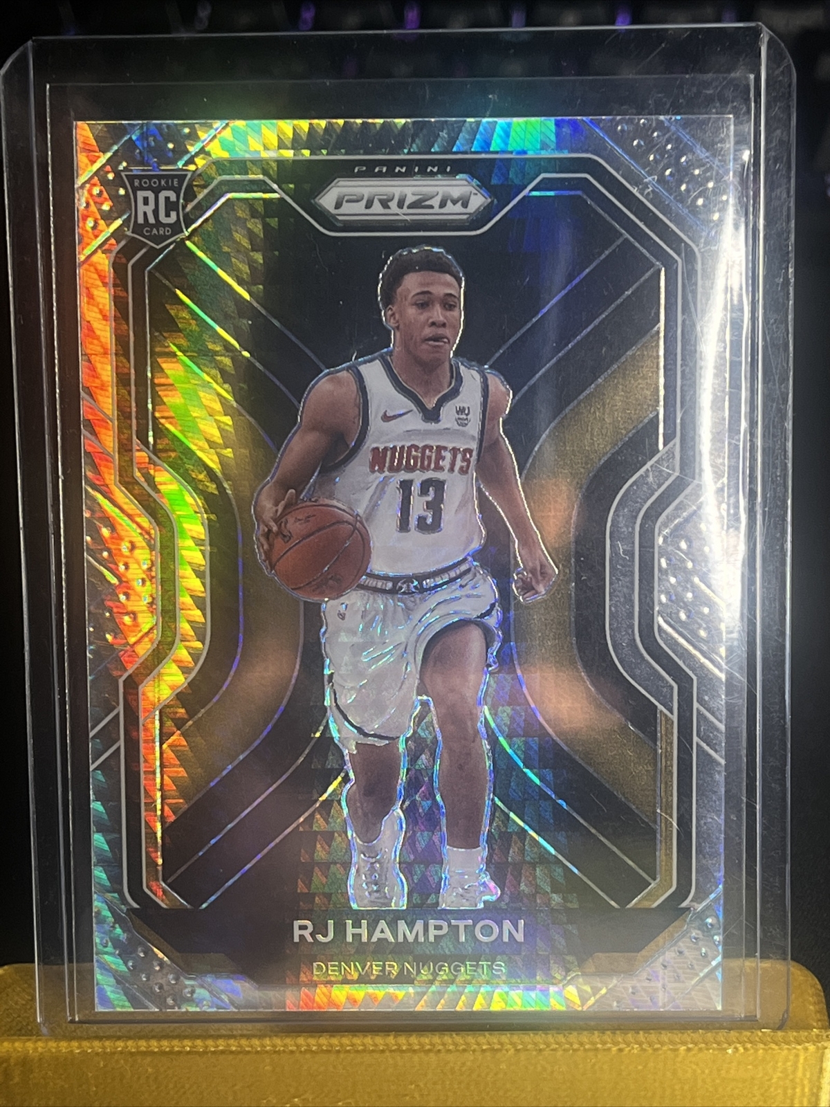 RJ Hampton 2020-21 Panini Prizm 286 Silver Hyper Holo Prizm Ref RC SP Nuggets