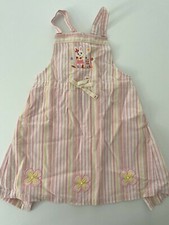New Miki House Children's Pink Striped Apron Dress Sizes 100cm 