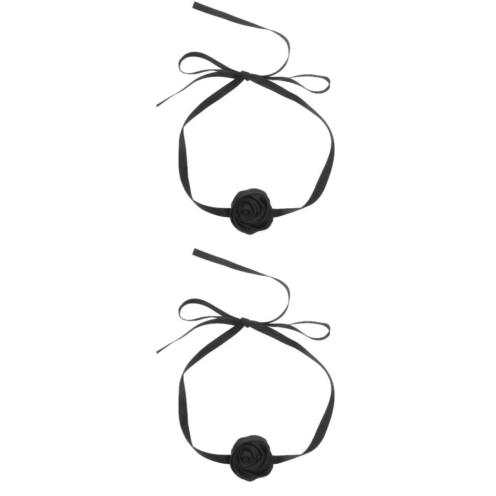 VETEMENTS Collana girocollo rosa 2 pezzi tessuto 3D rosa collana floreale per matrimonio