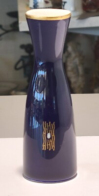 Mid Century 1960's Echt Kobalt Cobalt Blue & Gold Bud Vase - Made In GDR