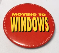 WordPerfect Word Processor Windows Vintage IT PC Computer Button Pin Pinback B