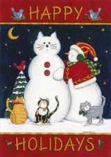 Happy Holidays Snowcat Cat LPG Greetings Christmas Card