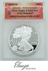 2019-W Proof American Silver Eagle First Releases ANACS PR70 #089 of 297