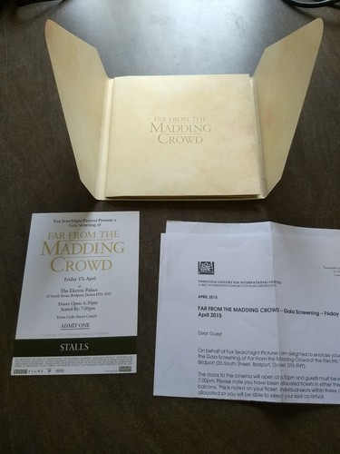 "Far from the madding crowd" film pack from Dorset premier in Bridport 2015
