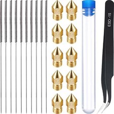 10pcs MK8 0.4mm Hardened Steel Nozzles  Cleaning Needles Kit for Ender 3 CR10