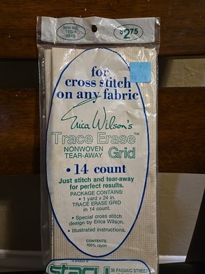 Erica Wilson's Trace Ease Nonwoven Tear Away 14ct Grid In Unopened Original Pack