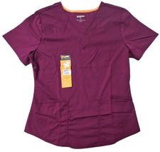 Scrubstar Premium Scrub Top Pull Over V Neck Wine Shirt Size Medium NWT