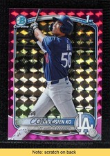 2025 Bowman Chrome Prospects Fuchsia Geometric Refractor Ching-Hsien Ko READ sc8