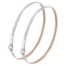 1 Pair Replacement Ankle Strap for Heels Shoe Bands, Bright Silver