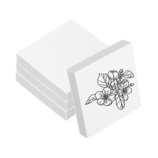 4Pcs 2X2" Rubber Carving Blocks, Soft Linoleum Art Carving Block Square White
