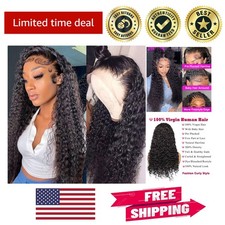 Pre-Plucked Lace Front Wig - 22 Inch Brazilian Curly Human Hair, Natural Look
