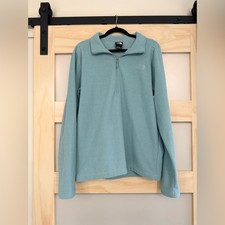 The North Face Mens Medium Quarter Zip Pullover Blue Lightweight Fleece