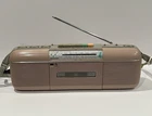 Vintage 80s Beige SHARP QT-50 (L) AM/FM Stereo Radio Cassette Recorder - READ