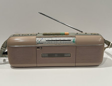 Vintage 80s Beige SHARP QT-50 L AM/FM Stereo Radio Cassette Recorder - READ