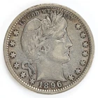1896 Barber Quarter Silver 25c