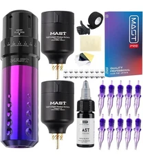 Mast Tattoo Gun Kit Flip Wireless Tattoo Machine 7 Strokes Length Tattoo Kit 2 B