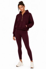 Lululemon Scuba Oversized Half Zip Hoodie Garnet Gold Cropped Cozy Athleisure