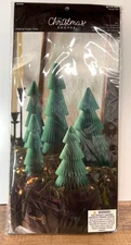 Folding Paper Christmas Trees 5pc Set The Christmas Shoppe 8" 8.5" 11" 12" 15"