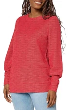 Belle by Kim Gravel Women's Sweatshirt Bishop Slv Top Scarlet