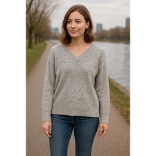 DKNY Jeans Gray Speckled V-Neck Sweater Women's Medium NWT