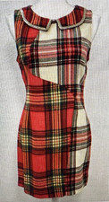 Princess Vera Wang Plaid Dress Sz 7 Red Tartan Holiday Mod Preppy Christmas