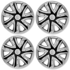 Set 4 Copricerchi 15 Pollici Supernova Coppe Argento Nero Universali per Audi