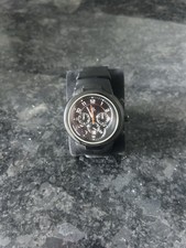 PHILIP STEIN TESLAR SIGNATURE CHRONO ALL BLACK QUARTZ WRIST WATCH