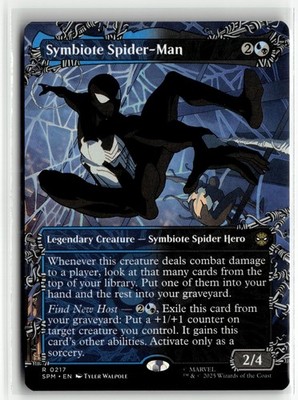 Symbiote Spider-Man 0217 Borderless Spider Man MTG Magic The Gathering Card NM