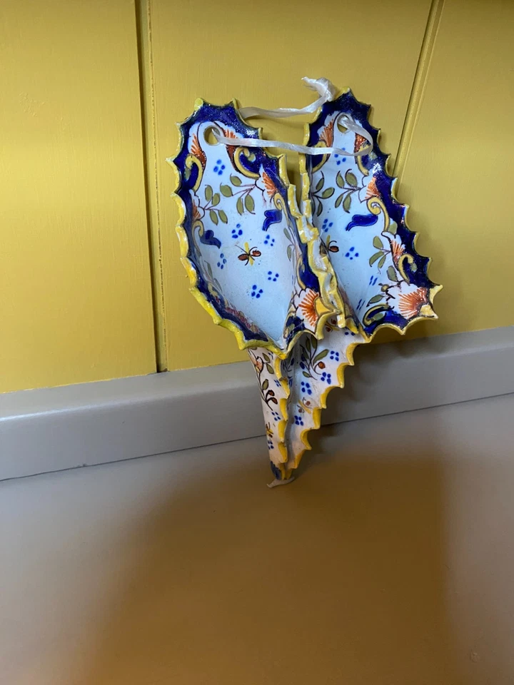 Quimper Pottery Double Wall Pocket Vase Early 1900’s - Image 4 of 4