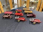LOT 10 PCS VINTAGE DINKY TOYS MECCANO DIECAST  TRACTOR PRE WAR TRUCK TRAILERS