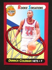 Derrick Coleman Rookie Sensations Fleer 1991 Basketball Card #3