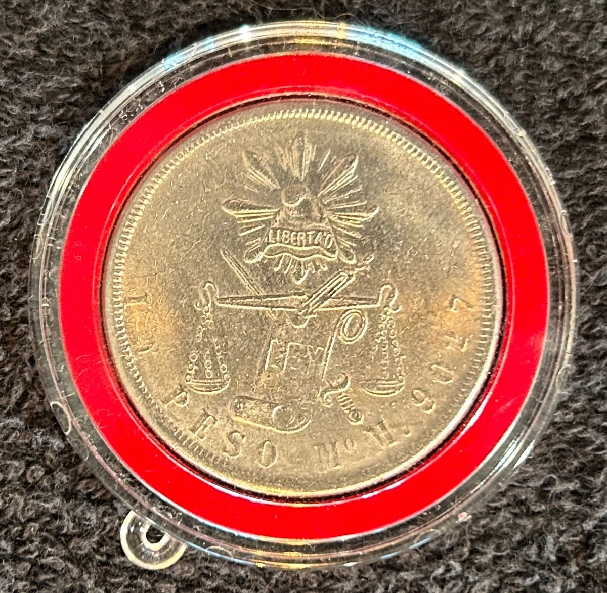 N4282【メキシコ】1872年50セント 古銭 銀製 詳細不明？ 1872 Second