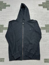 Allsaints Hoodie Womens Small Black Cotton Full Zip Fleece