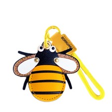 Leather Keychain Holder Case Compatible with AirTag,Cute Protective Cover wit...