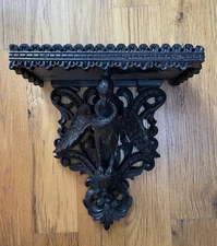 19th Century Antique Carved Wood Wall  Bracket Burmese 1880’s Gothic Bird Snake