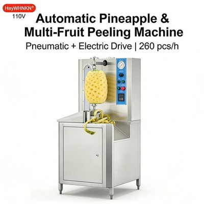 Commercial Auto Fruit Pineapple Peeling Machine Pneumatic Single Head 260 pcs/hr