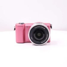 Sony a5000 Pink Mirrorless Camera + 16-50mm Silver Lens - 20.1MP Wi-Fi NFC 180°