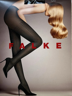 FALKE Marine Fashion Prime Ribbed Tights 60 Den Color: Marine Size: Large 40669